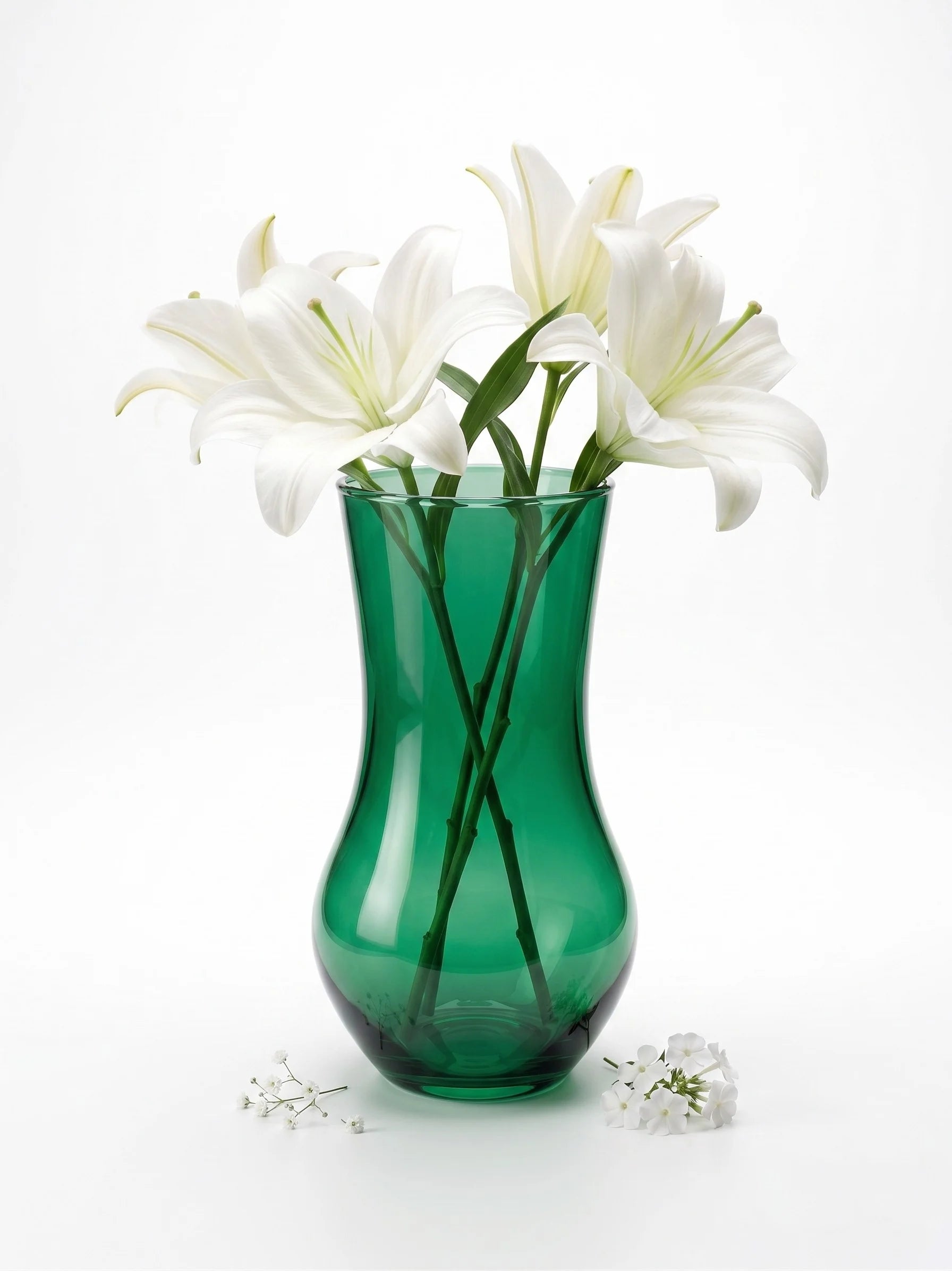 Curvy Bloom Smooth Glass Vase — Hand-Blown Glass from Firozabad, India — Handcrafted Finish