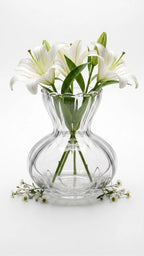 Pastel Ruffle Ribbed Glass Vase — Hand-Blown Glass from Firozabad, India — Multi-Angle Showcase