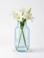 Nordic Wide Shoulder Glass Vase — Hand-Blown Glass from Firozabad, India — Curated Display