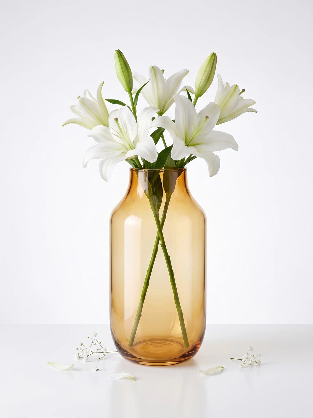 Apothecary Wide Shoulder Glass Vase — Hand-Blown Glass from Firozabad, India — Styled for Home Décor