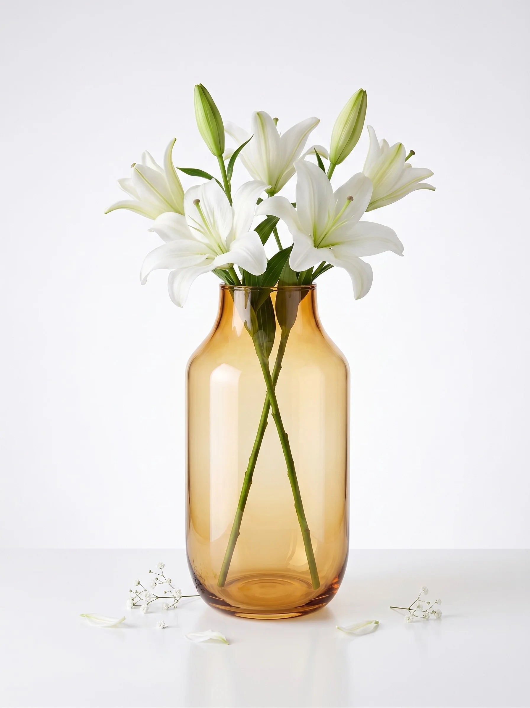 Apothecary Wide Shoulder Glass Vase — Hand-Blown Glass from Firozabad, India — Styled for Home Décor