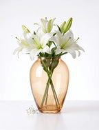 Blossom Oval Smooth Glass Vase — Hand-Blown Glass from Firozabad, India — Texture & Craftsmanship