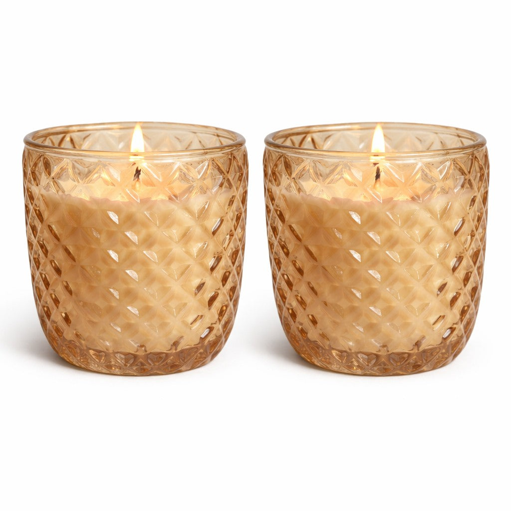 Diamond Glass Scented Candle Gift Set (Pack of 2)