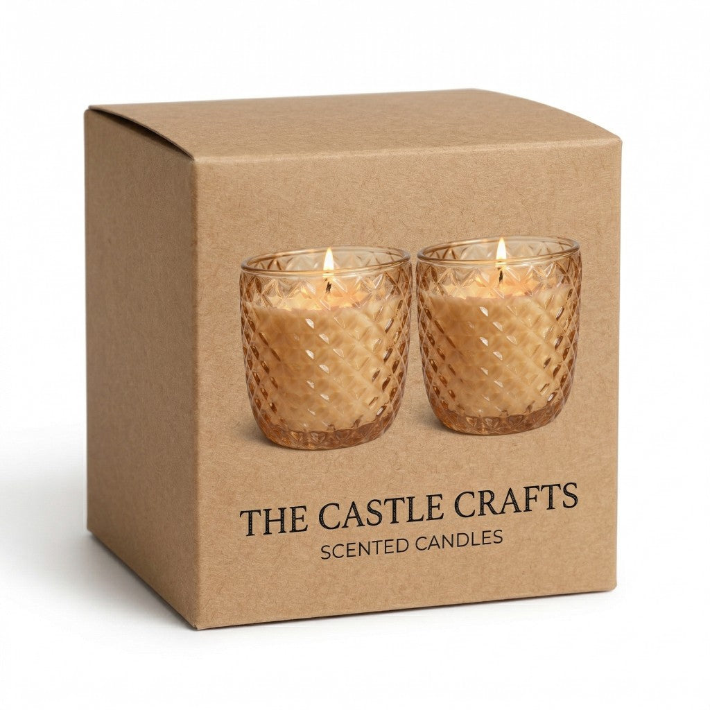 Diamond Glass Scented Candle Gift Set (Pack of 2)
