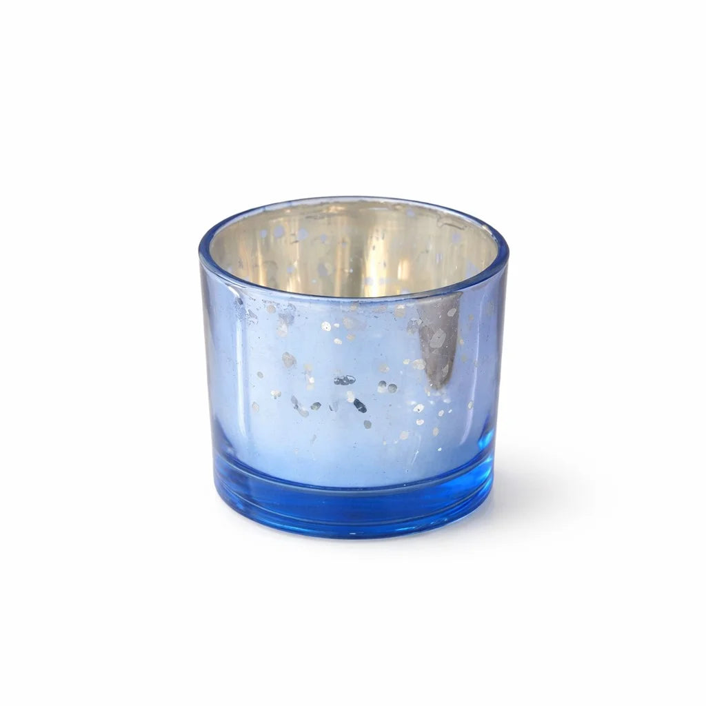 Sandalwood Mercury Glass Votive Soy Wax Candle | 4 Colours — Hand-Blown Glass from Firozabad, India — Top View