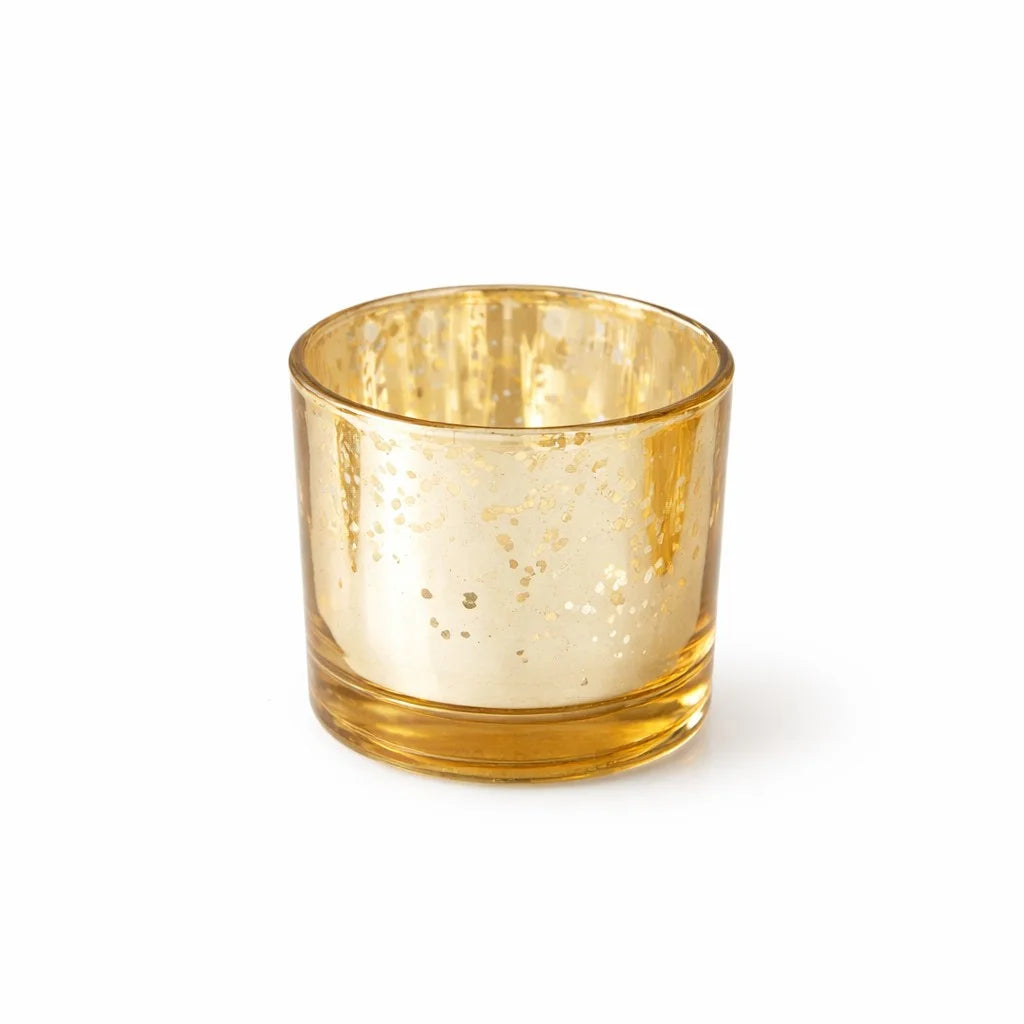 Sandalwood Mercury Glass Votive Soy Wax Candle | 4 Colours — Hand-Blown Glass from Firozabad, India — Colour Variant