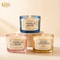 Aromatherapy Soy Wax Candle | Tinted Glass | 60Hr Burn | Vanilla Musk & Mysore Sandalwood — Castle Crafts