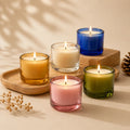 Oud Mini Glass Soy Wax Votive Candle | Pack of 6 — Hand-Blown Glass from Firozabad, India | Home Décor, Gifting & Aromathe...