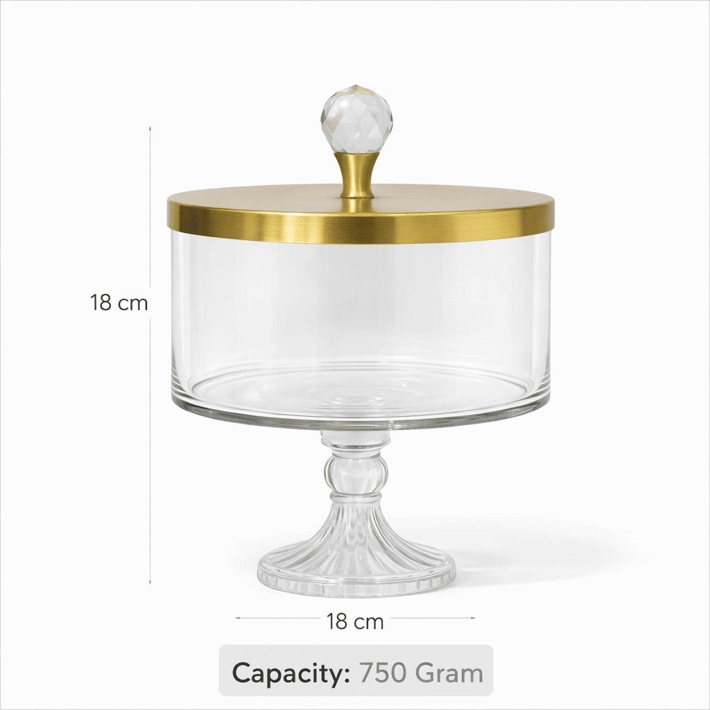 Glass Pedestal Drum Jar — Castle Crafts