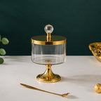 Glass Pedestal Drum Jar — Castle Crafts