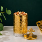 Gold Ombré Ceramic Jar | Fleur-de-Lis Lid | 3 Sizes — Castle Crafts