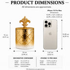 Gold Ombré Ceramic Jar | Fleur-de-Lis Lid | 3 Sizes — Castle Crafts