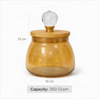 Bulbous Glass Jar | Wood & Crystal Lid — Castle Crafts