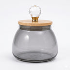 Bulbous Glass Jar | Wood & Crystal Lid — Castle Crafts
