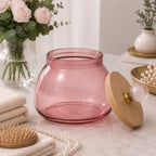 Bulbous Glass Jar | Wood & Crystal Lid — Castle Crafts