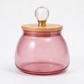 Bulbous Glass Jar | Wood & Crystal Lid — Castle Crafts
