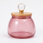 Bulbous Glass Jar | Wood & Crystal Lid — Castle Crafts