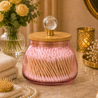 Bulbous Glass Jar | Wood & Crystal Lid — Castle Crafts