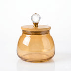 Bulbous Glass Jar | Wood & Crystal Lid — Castle Crafts