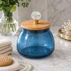 Bulbous Glass Jar | Wood & Crystal Lid — Castle Crafts