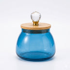 Bulbous Glass Jar | Wood & Crystal Lid — Castle Crafts