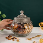 Ribbed Glass Jar | German Silver Lid — Castle Crafts