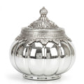 German Silver Pumpkin Jar | Embossed Lid — Castle Crafts