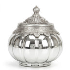 German Silver Pumpkin Jar | Embossed Lid — Castle Crafts