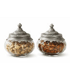 Ribbed Glass Jar | German Silver Lid — Castle Crafts