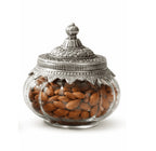 Ribbed Glass Jar | German Silver Lid — Castle Crafts