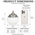 White Ceramic Pumpkin Jar | German Silver Lid — Castle Crafts