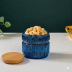 Cathedral Ribbed Glass Jar | Wood Lid — Castle Crafts