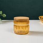 Cathedral Ribbed Glass Jar | Wood Lid — Castle Crafts
