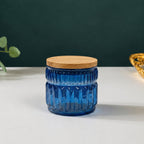 Cathedral Ribbed Glass Jar | Wood Lid — Castle Crafts