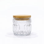 Cathedral Ribbed Glass Jar | Wood Lid — Castle Crafts