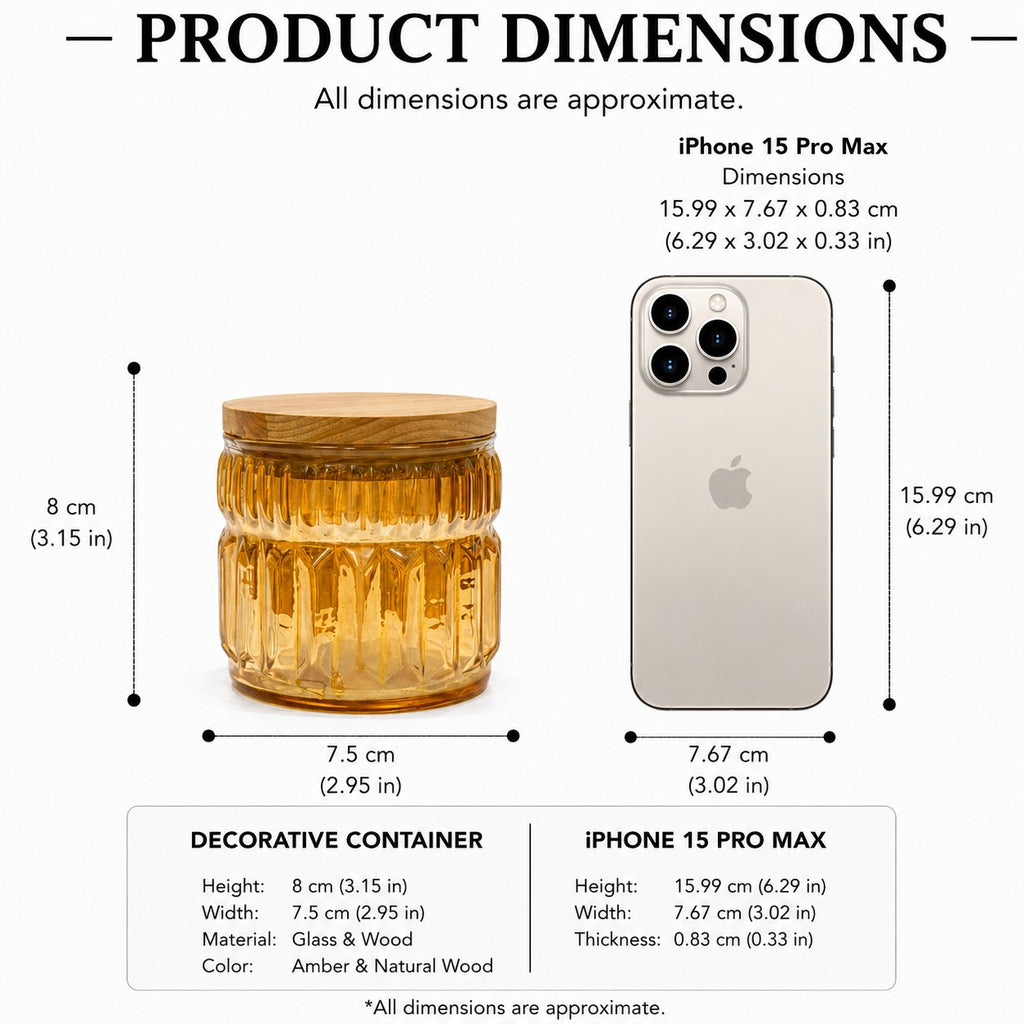 Cathedral Ribbed Glass Jar | Wood Lid — Castle Crafts