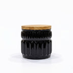 Cathedral Ribbed Glass Jar | Wood Lid — Castle Crafts