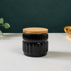 Cathedral Ribbed Glass Jar | Wood Lid — Castle Crafts