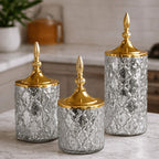 Moroccan Lattice Silver Glass Jar | 3 Sizes — Castle Crafts