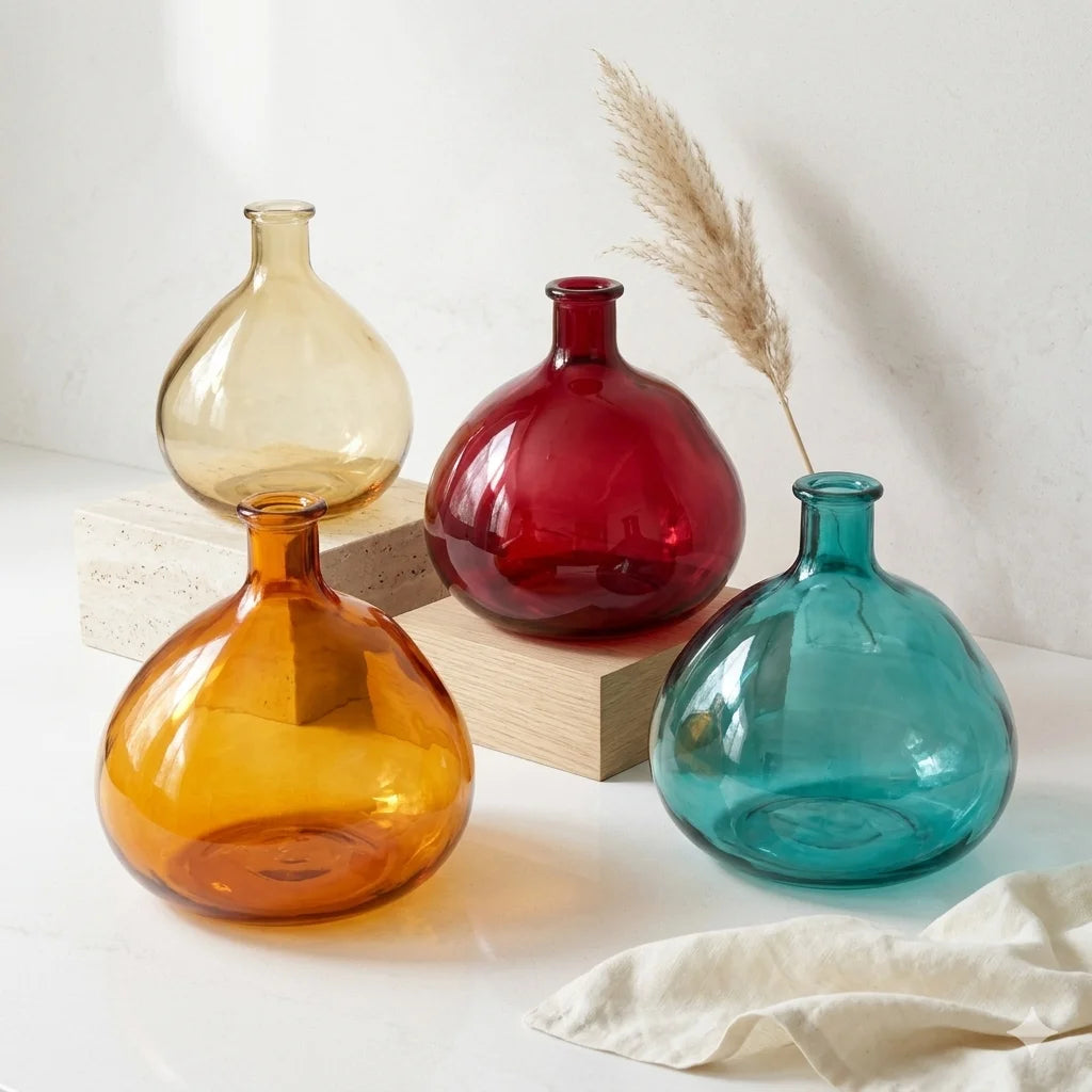 Harvest Globe Balloon Glass Vase — Hand-Blown Glass from Firozabad, India | Floral Arrangements & Home Styling