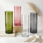 Nordic Tube Cylinder Glass Vase — Hand-Blown Glass from Firozabad, India | Floral Arrangements & Home Styling