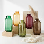 Apothecary Wide Shoulder Glass Vase — Hand-Blown Glass from Firozabad, India | Floral Arrangements & Home Styling
