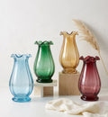 Blooming Tulip Ruffle Glass Vase — Hand-Blown Glass from Firozabad, India | Floral Arrangements & Home Styling