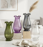 Garden Tulip Ruffle Glass Vase — Hand-Blown Glass from Firozabad, India | Floral Arrangements & Home Styling