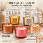 Lavender 3-Wick Mercury Glass Candle | Wide Bowl | 55Hr Burn | 5 Metallic Shades — Castle Crafts