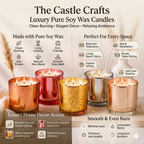 Rose 3-Wick Mercury Glass Candle | 80Hr Burn — Castle Crafts