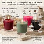 Dark Vivid Coloured Wax Mini Candle | Clear Glass | 4 Bold Shades | Pack of 2 & 6 — Castle Crafts