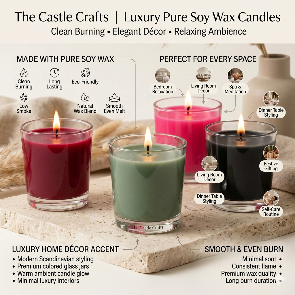 Dark Vivid Coloured Wax Mini Candle | Clear Glass | 4 Bold Shades | Pack of 2 & 6 — Castle Crafts