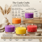 Bold Coloured Wax Candle | Wide Bowl Clear Glass | 5 Vibrant Shades — Castle Crafts