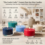 Cool Tone Coloured Wax Candle | Wide Bowl Clear Glass | 5 Fresh Shades — Castle Crafts